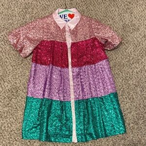 Peach Love California Sequin Mini Dress - Pink, Red, Purple, Green